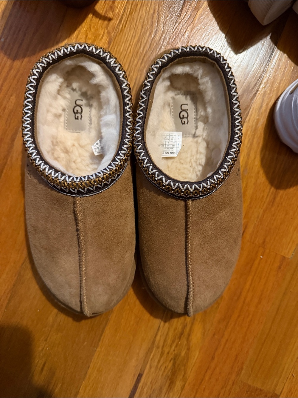 UGG Kids Chestnut Brown Suede Shearling Mule Slippers
